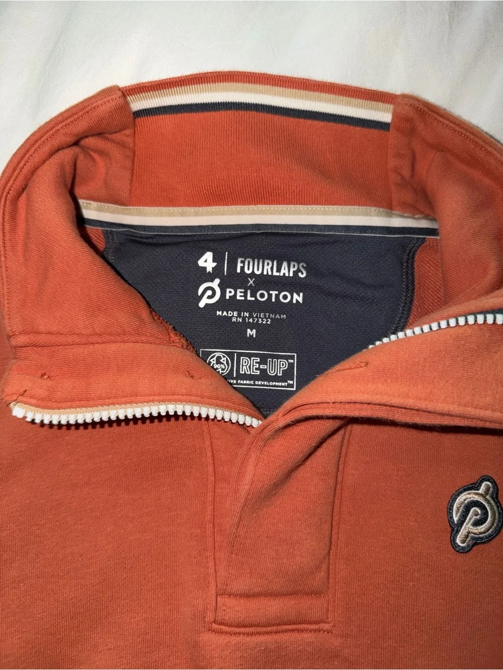 Peloton x Fourlaps Men's Rust Quarter-Zip Sweatshirt